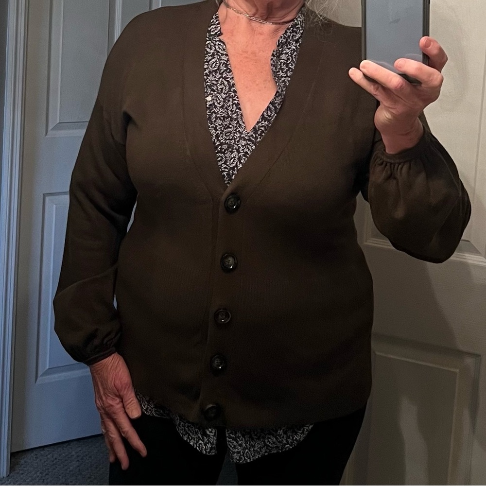 Michael Kors Olive Green Cardigan Sweater - Picture 14 of 14